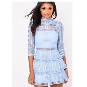 PLT Baby Blue Eyelet Ruffle Dress
